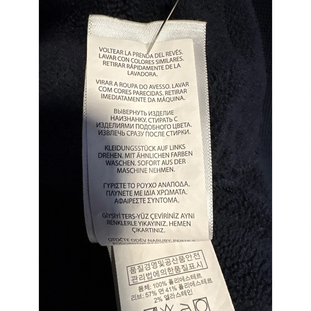 Polo Ralph Lauren Mens XXL Navy Blue Fleece Quarter Zip USA Flag Pullover